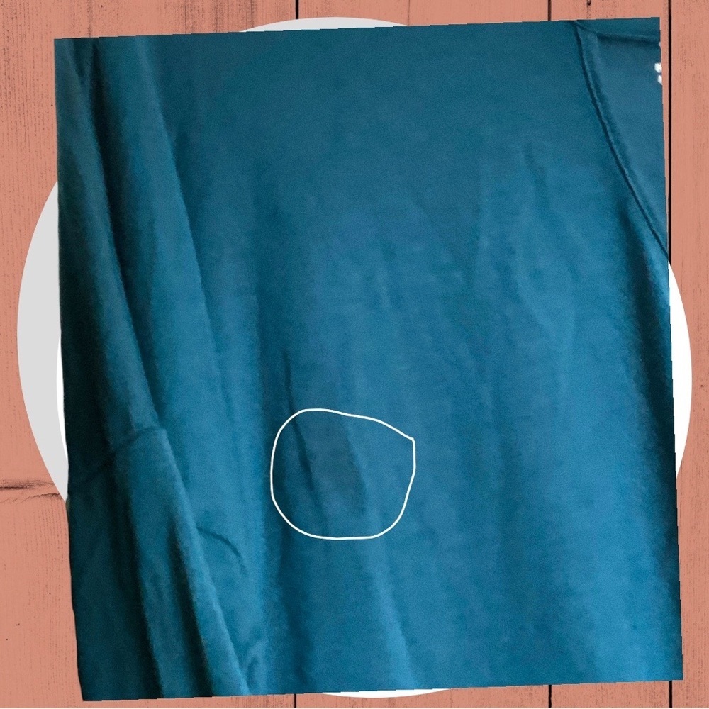 Half Moon by Modern Movement Dark Teal 3/4 Sleeve Stretchy Tie Front Top Wm M - Picture 8 of 8